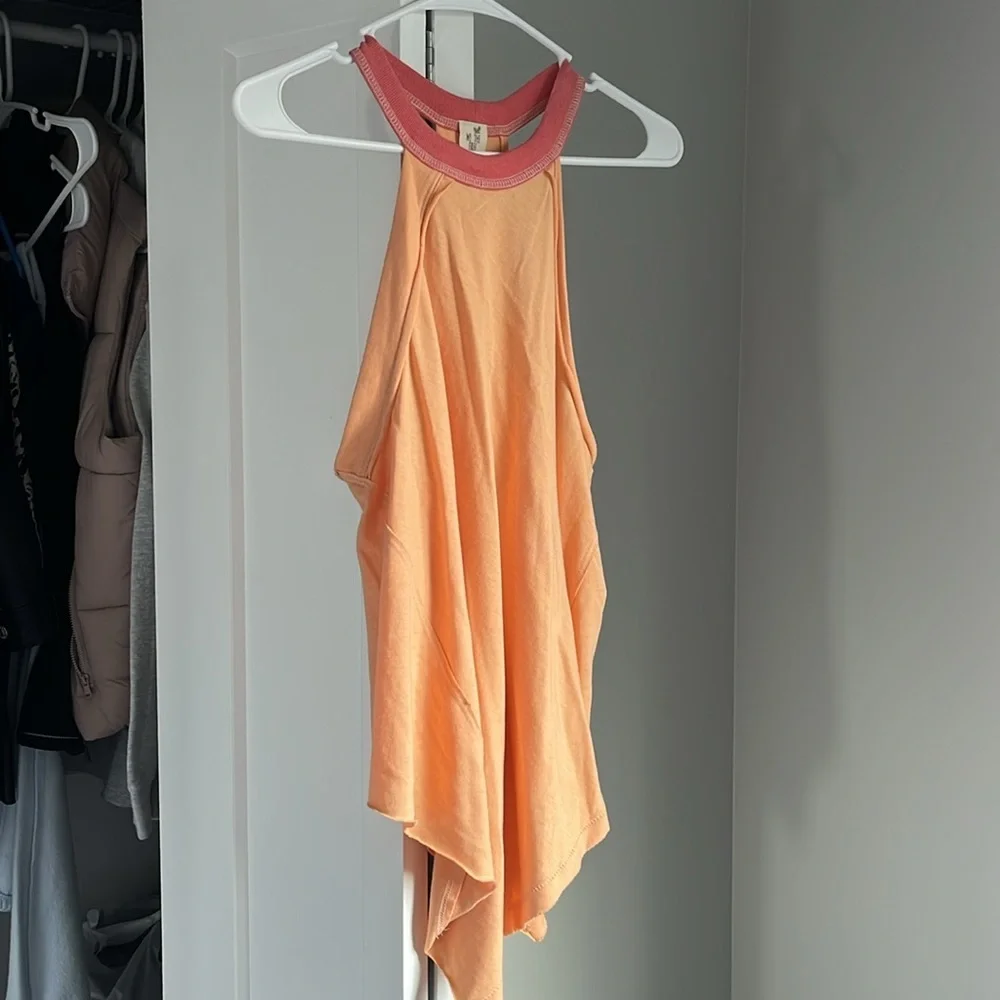 Free People Orange & Pink Flowy Tank, NWOT